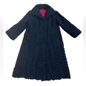 Vintage Real Persian Lamb Fur Black Coat Women’s